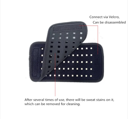 Two black car mats with text indicating Velcro connection and cleaning instructions on a white background.